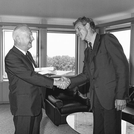 Pierre PFLIMLIN - EP President meets with MEP Alasdair Henry HUTTON at the European Parliament in Strasbourg