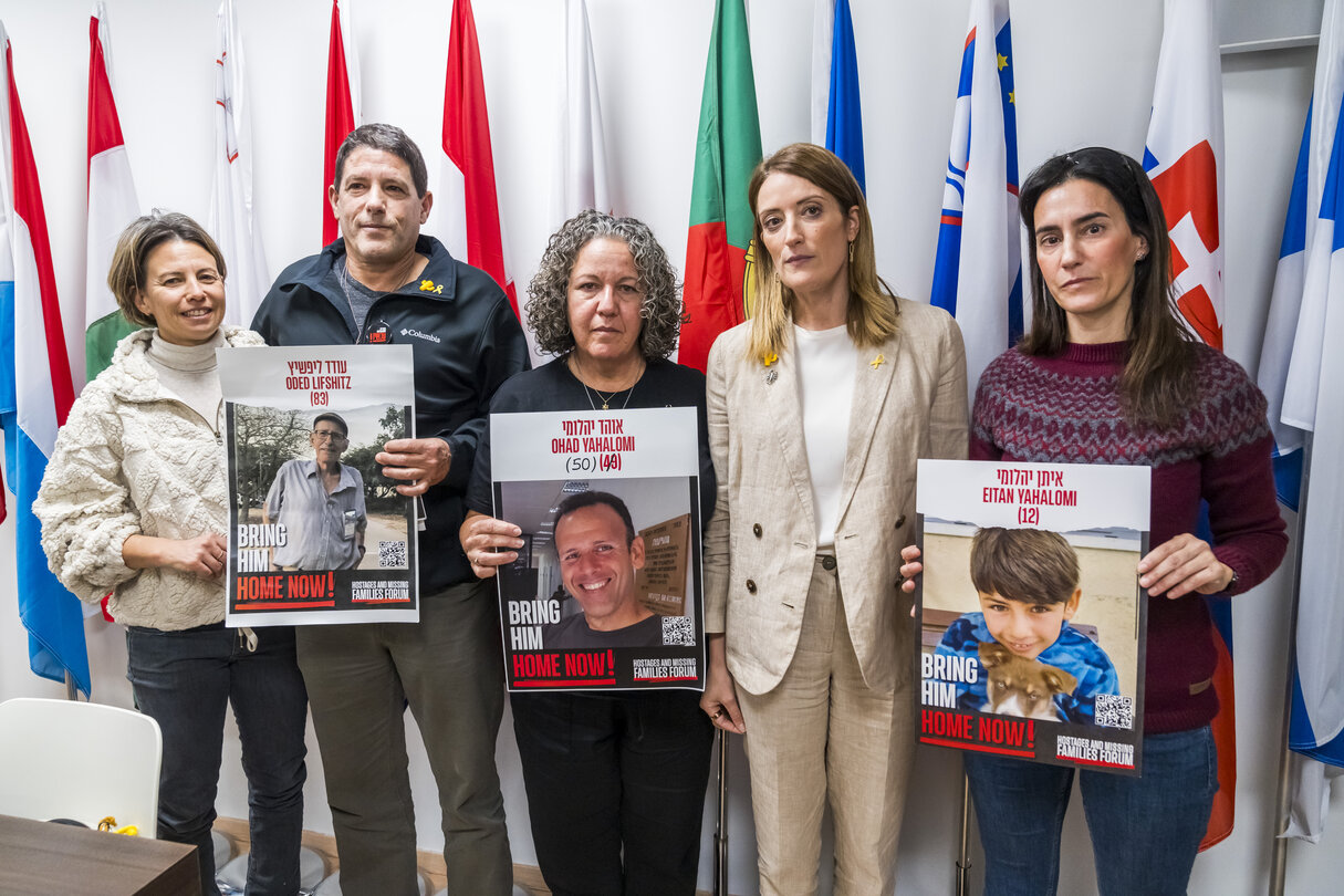 Official visit by Roberta METSOLA, EP President to Israel and occupied Palestinian territories - Meeting with Meetings with Released Hostages & Families and visit of the